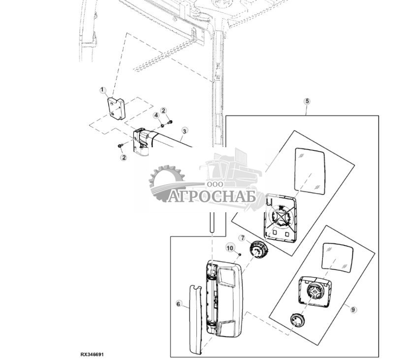 Телескопическое наружное зеркало заднего вида с электроприводным рычагом, левое (804101 - ) - ST885825 992.jpg